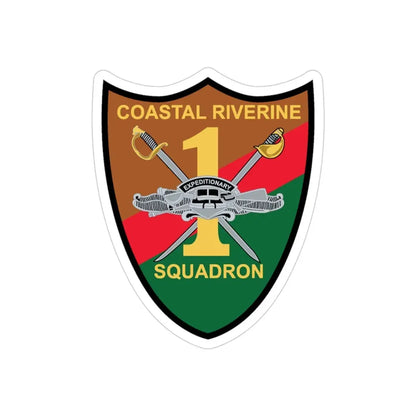 Coastal Riverine Squadron ONE (U.S. Navy) Transparent STICKER Die-Cut Vinyl Decal 3 Inch Transparent - The Sticker Space