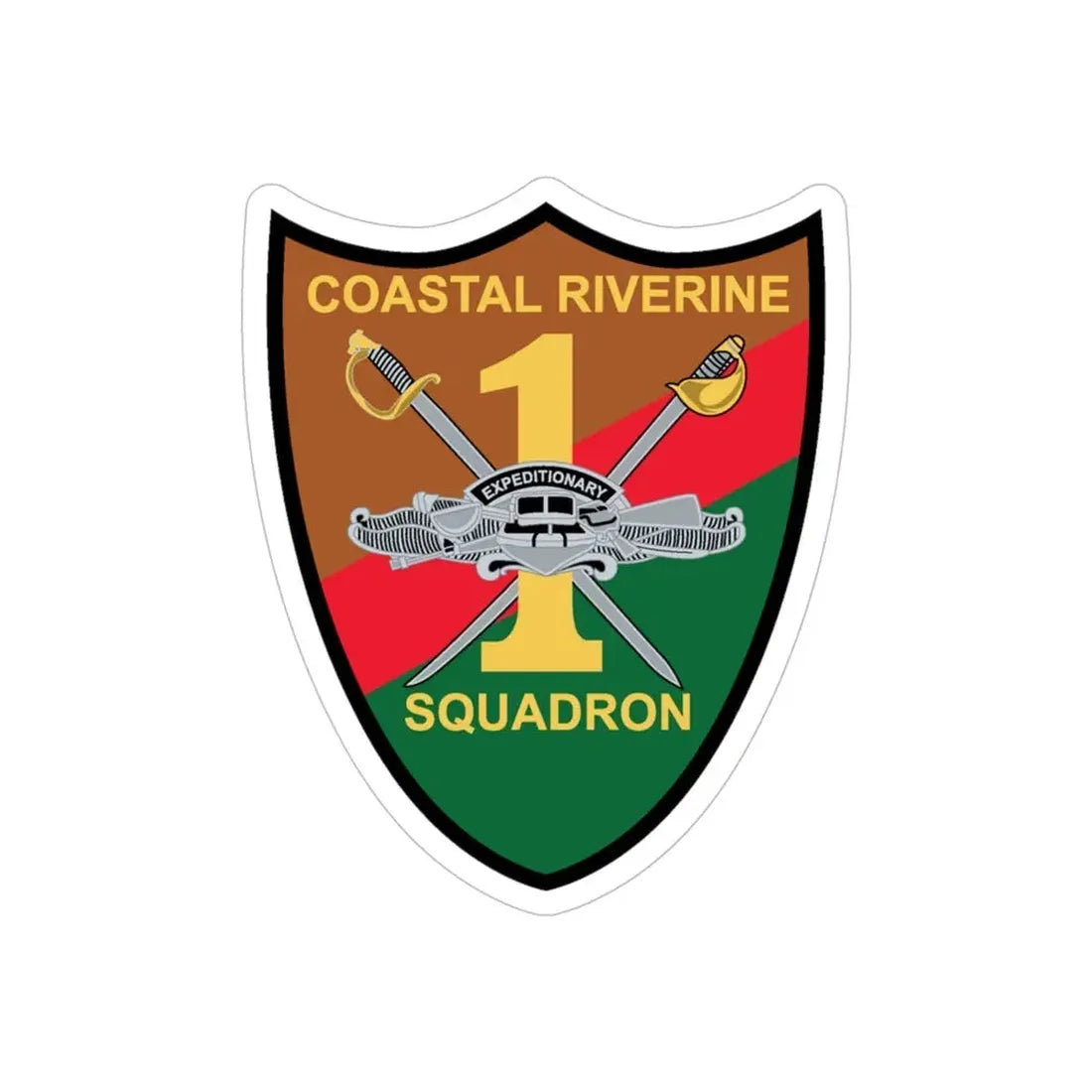 Coastal Riverine Squadron ONE (U.S. Navy) Transparent STICKER Die-Cut Vinyl Decal 5 Inch Transparent - The Sticker Space
