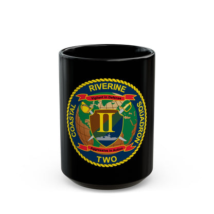 Coastal Riverine Squadron Two (U.S. Navy) Black Coffee Mug-15oz-The Sticker Space