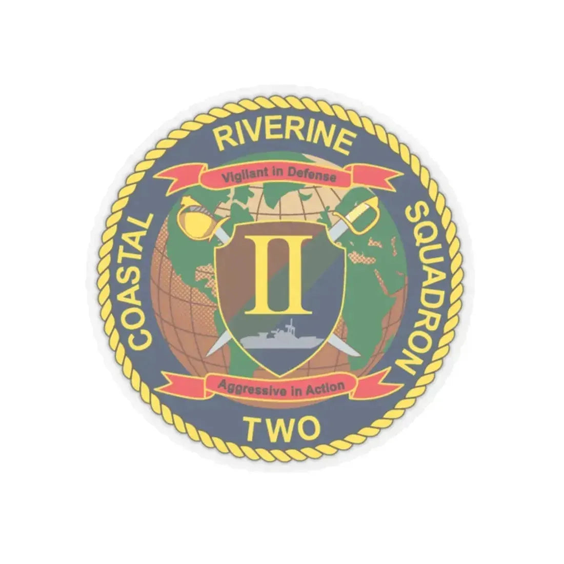 Coastal Riverine Squadron Two (U.S. Navy) STICKER Vinyl Kiss-Cut Decal 2 Inch Transparent - The Sticker Space