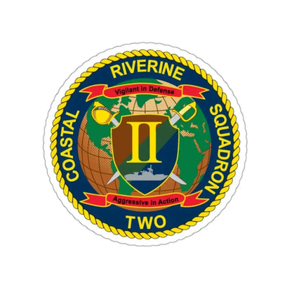 Coastal Riverine Squadron Two (U.S. Navy) STICKER Vinyl Kiss-Cut Decal 2 Inch White - The Sticker Space
