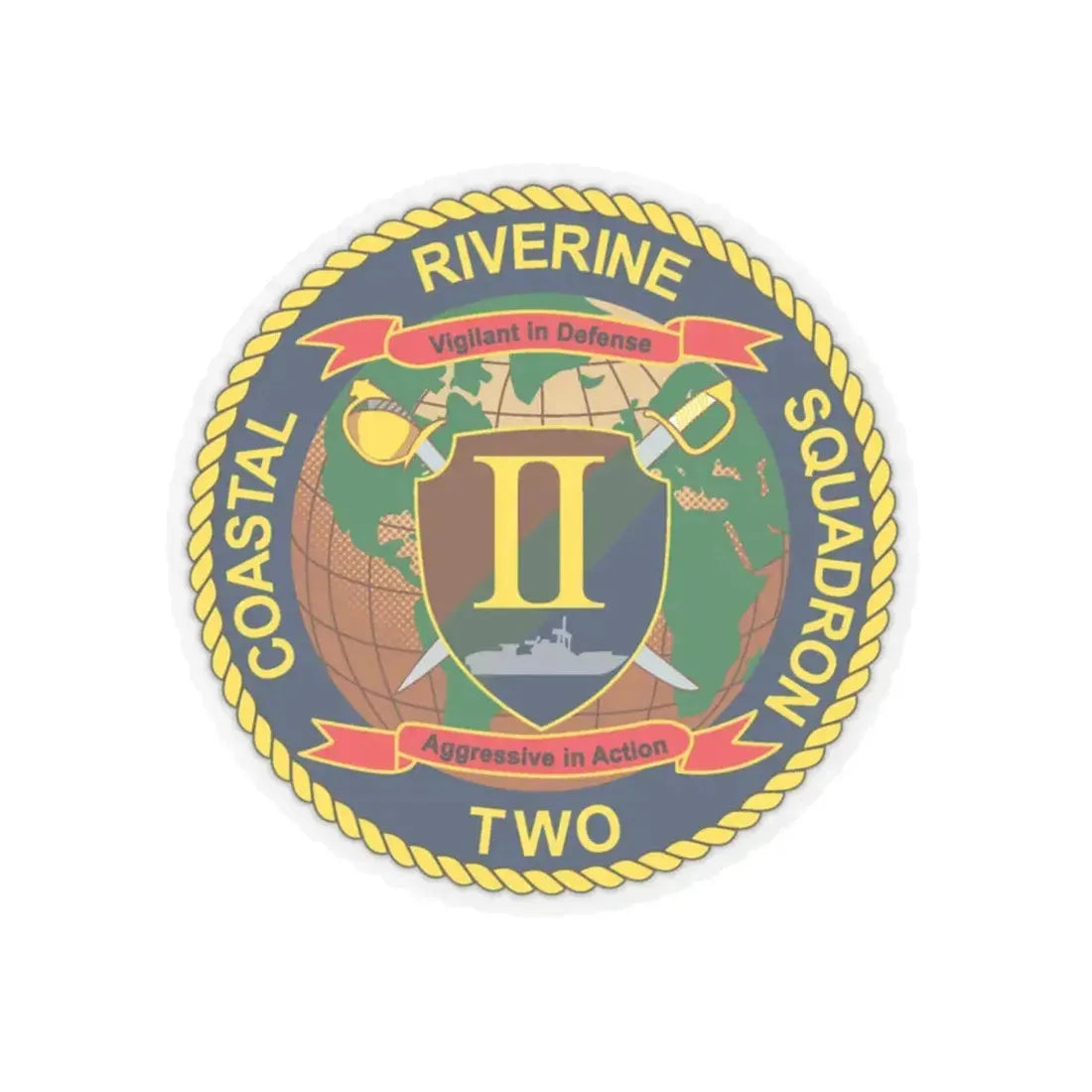Coastal Riverine Squadron Two (U.S. Navy) STICKER Vinyl Kiss-Cut Decal 4 Inch Transparent - The Sticker Space