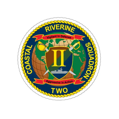 Coastal Riverine Squadron Two (U.S. Navy) STICKER Vinyl Kiss-Cut Decal 6 Inch White - The Sticker Space