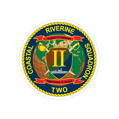 Coastal Riverine Squadron Two (U.S. Navy) Transparent STICKER Die-Cut Vinyl Decal 3 Inch Transparent - The Sticker Space