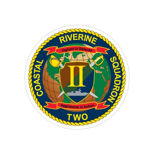 Coastal Riverine Squadron Two (U.S. Navy) Transparent STICKER Die-Cut Vinyl Decal 6 Inch Transparent - The Sticker Space