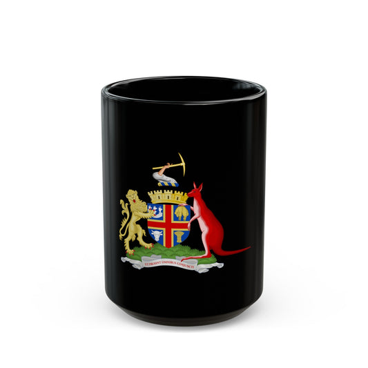 Coat of Arms Adelaida Australia - Black Coffee Mug-15oz-The Sticker Space