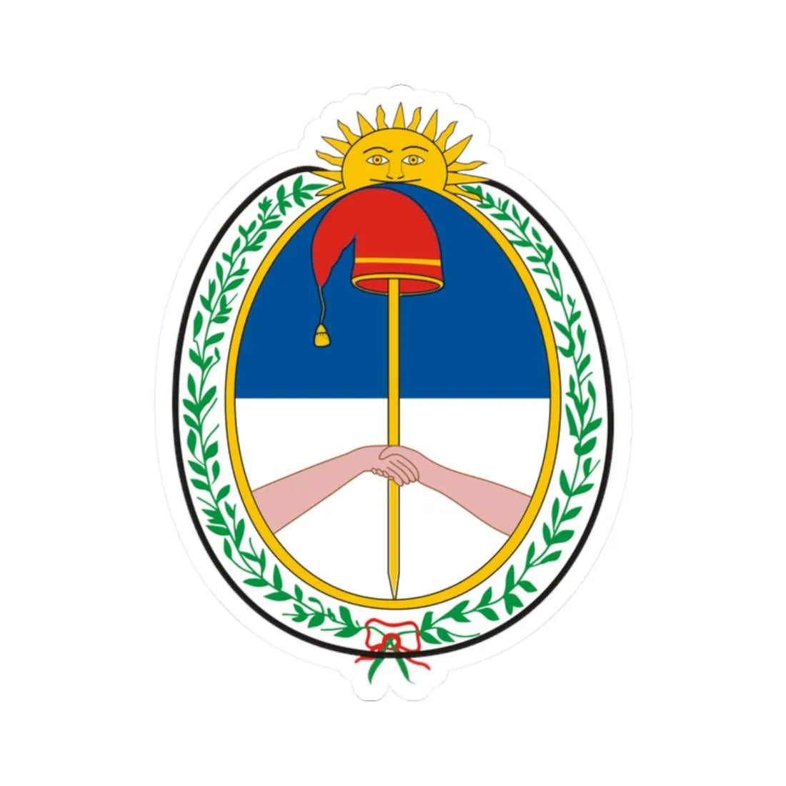 Coat of Arms Assembly of the Year XIII Civil Freedom flag version (Argentina) (Coat of Arms) STICKER Vinyl Kiss-Cut Decal 2 Inch White - The Sticker Space