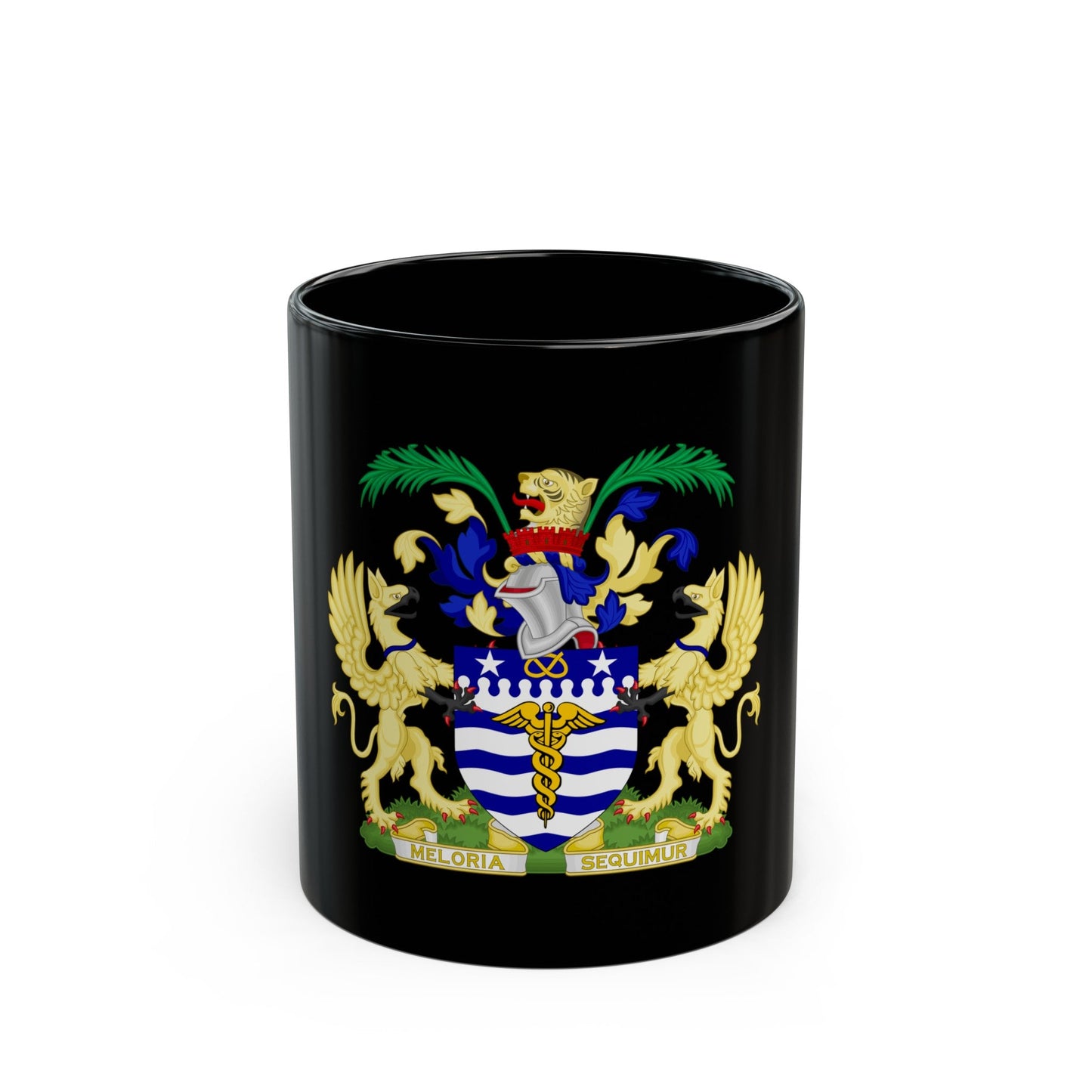 Coat of Arms Brisbane Australia - Black Coffee Mug-11oz-The Sticker Space