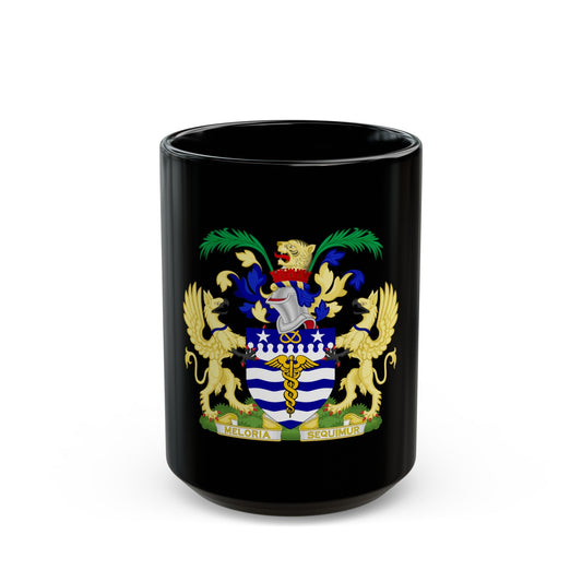 Coat of Arms Brisbane Australia - Black Coffee Mug-15oz-The Sticker Space