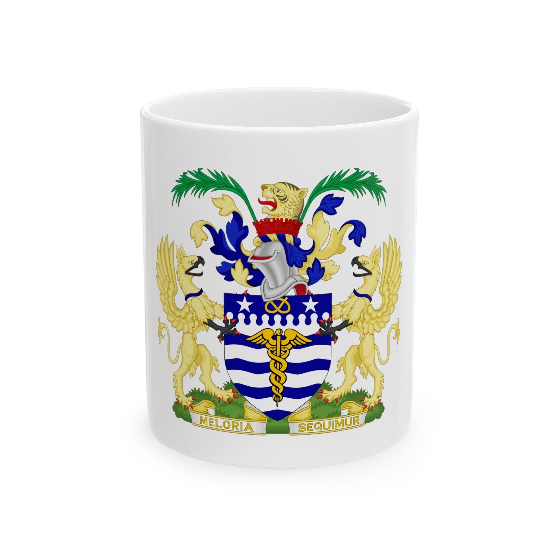 Coat of Arms Brisbane Australia - White Coffee Mug-11oz-The Sticker Space