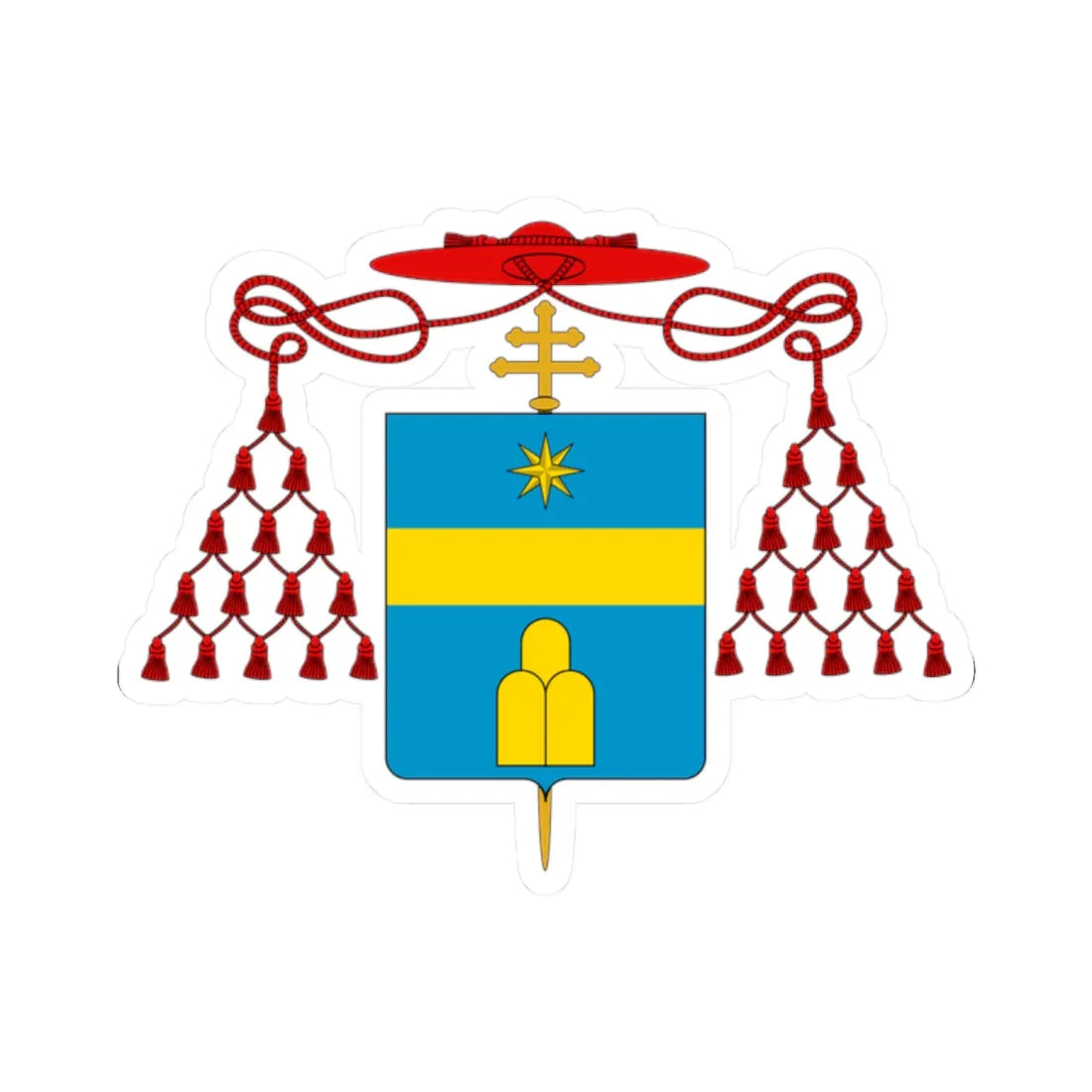 Coat of arms cardinal Albani (Italy) (Coat of Arms) STICKER Vinyl Kiss-Cut Decal 2 Inch White - The Sticker Space