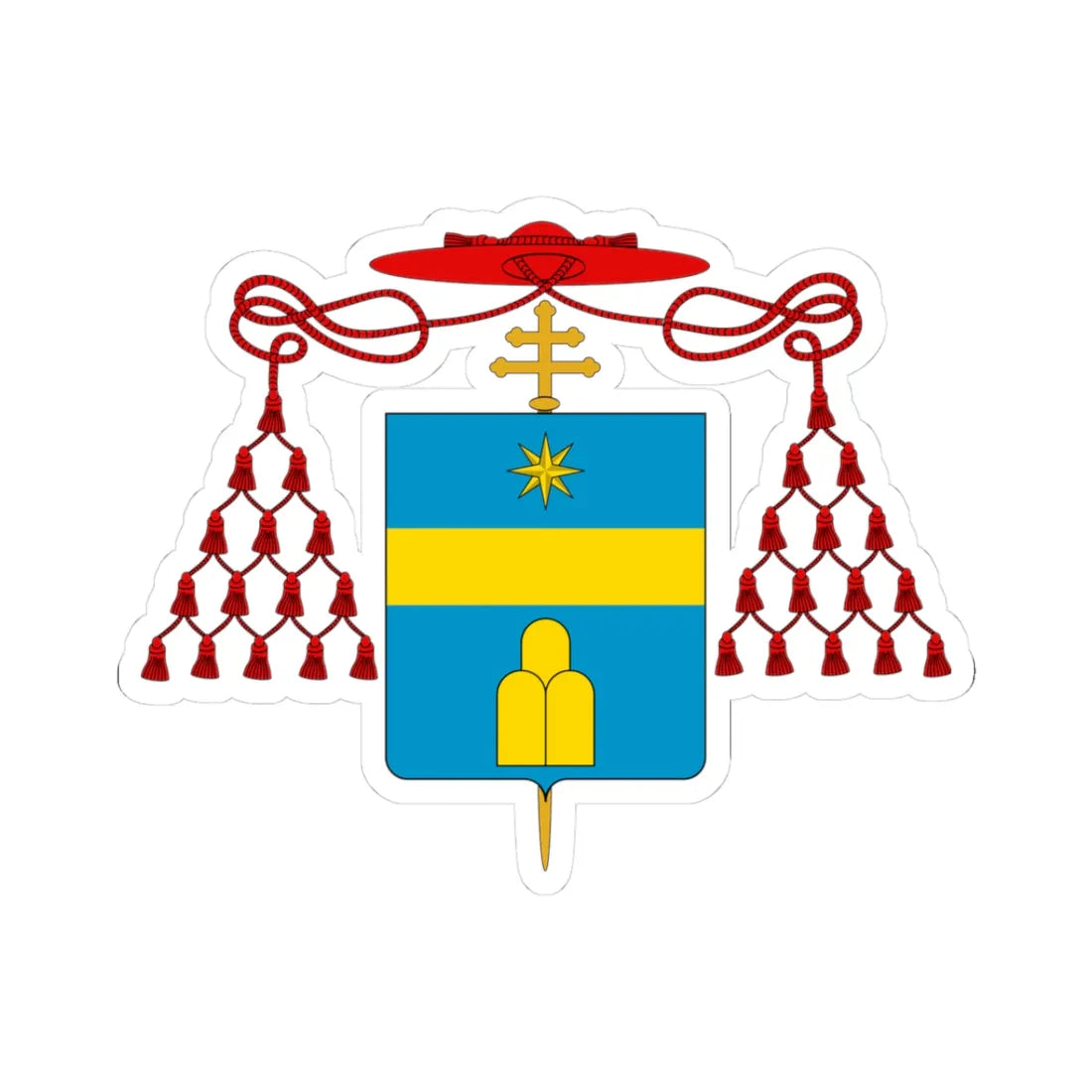 Coat of arms cardinal Albani (Italy) (Coat of Arms) STICKER Vinyl Kiss-Cut Decal 3 Inch White - The Sticker Space