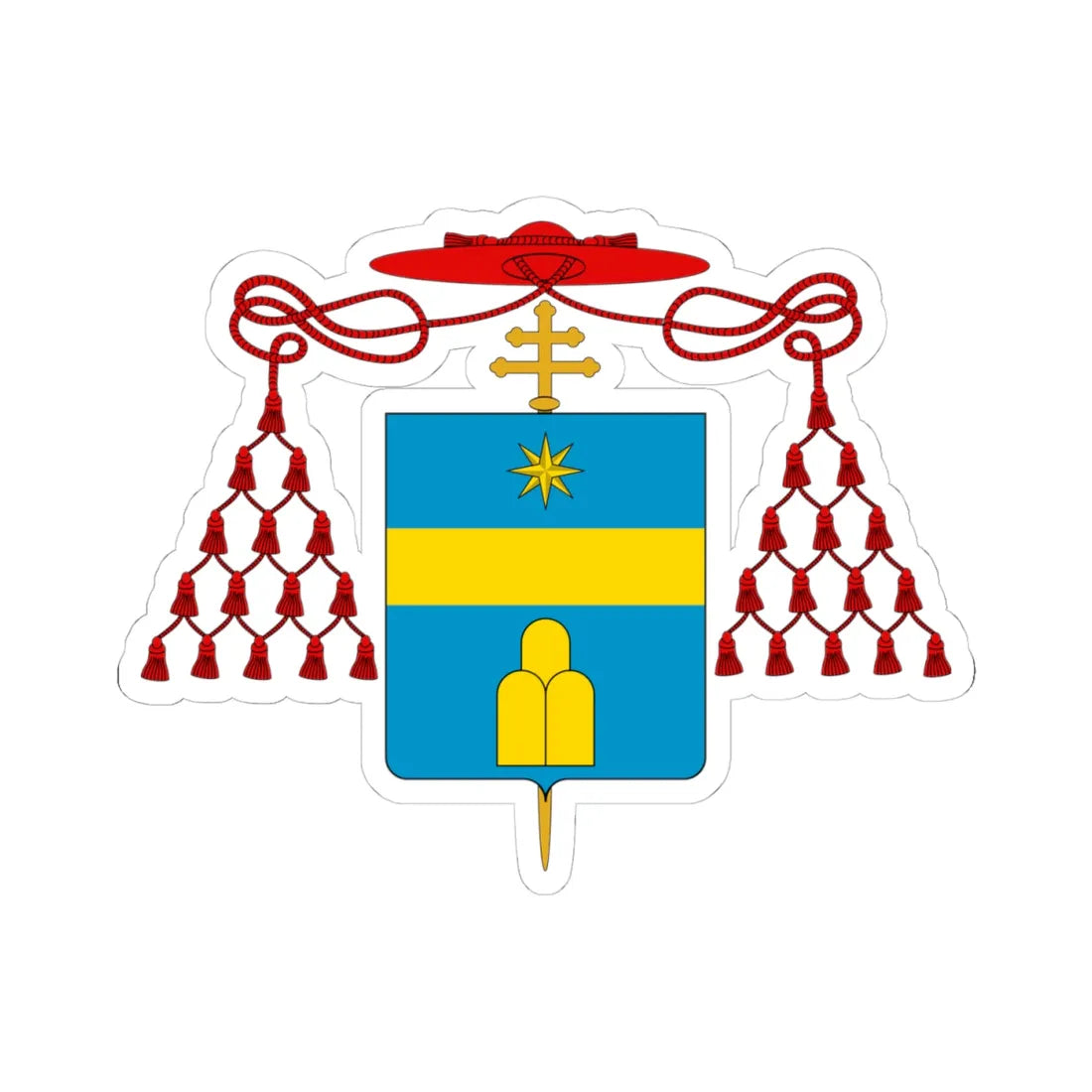 Coat of arms cardinal Albani (Italy) (Coat of Arms) STICKER Vinyl Kiss-Cut Decal 4 Inch White - The Sticker Space