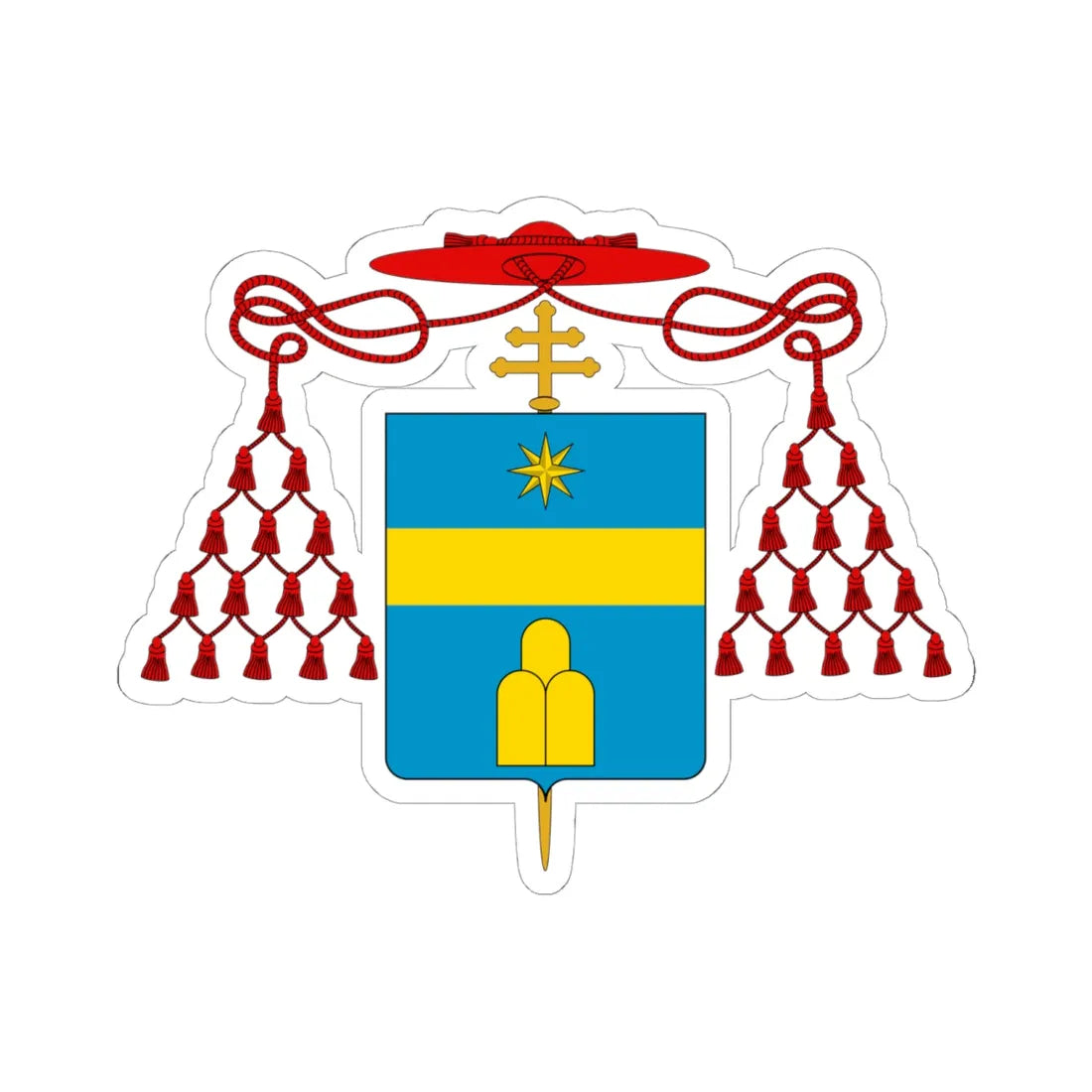 Coat of arms cardinal Albani (Italy) (Coat of Arms) STICKER Vinyl Kiss-Cut Decal 6 Inch White - The Sticker Space