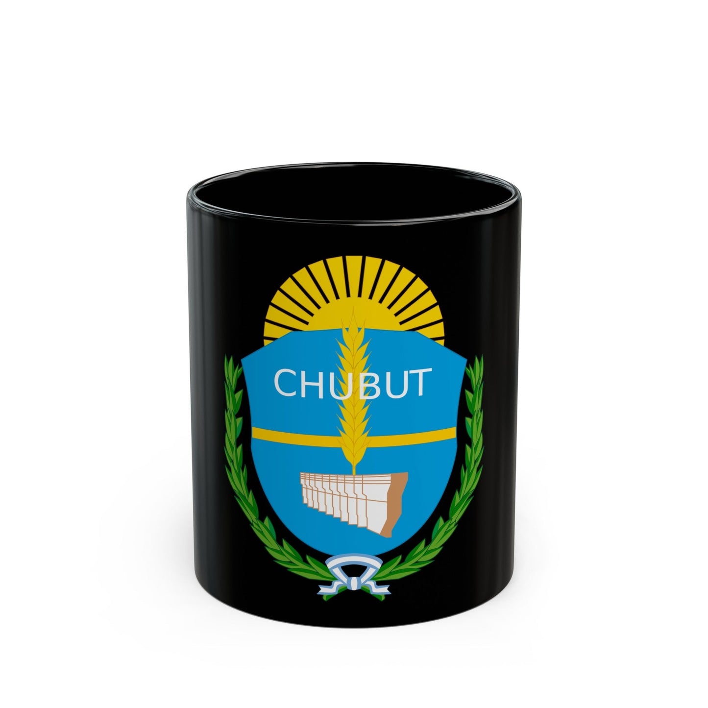 Coat of Arms Chubut Argentina - Black Coffee Mug-11oz-The Sticker Space