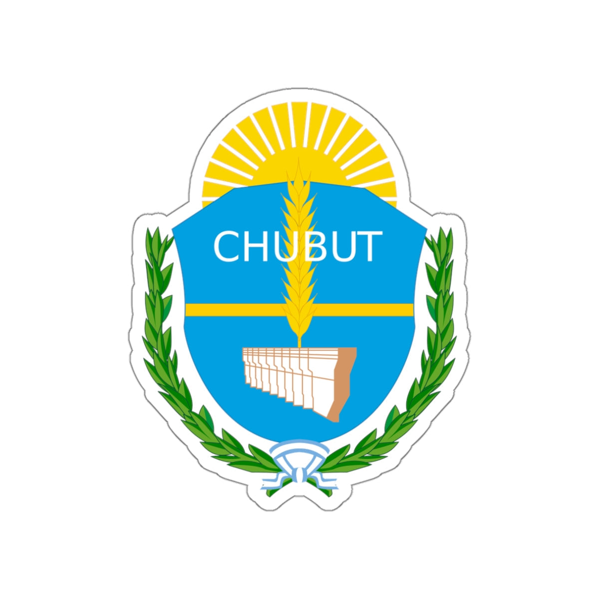 Coat of Arms Chubut Argentina STICKER Vinyl Die-Cut Decal-White-The Sticker Space