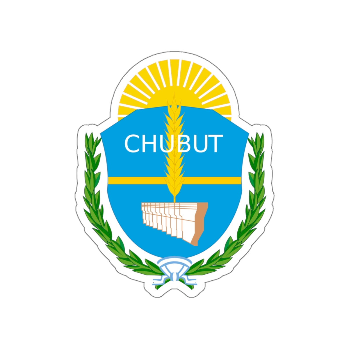 Coat of Arms Chubut Argentina STICKER Vinyl Die-Cut Decal-White-The Sticker Space