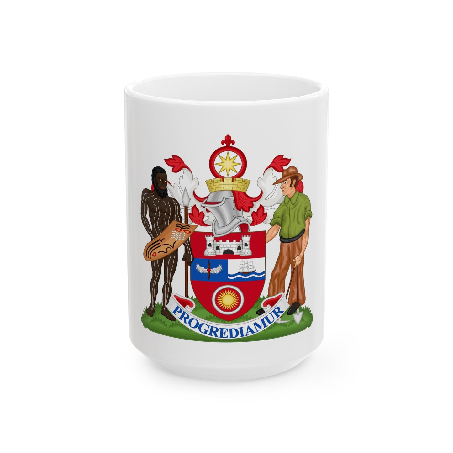 Coat of Arms Darwin Australia - White Coffee Mug-15oz-The Sticker Space