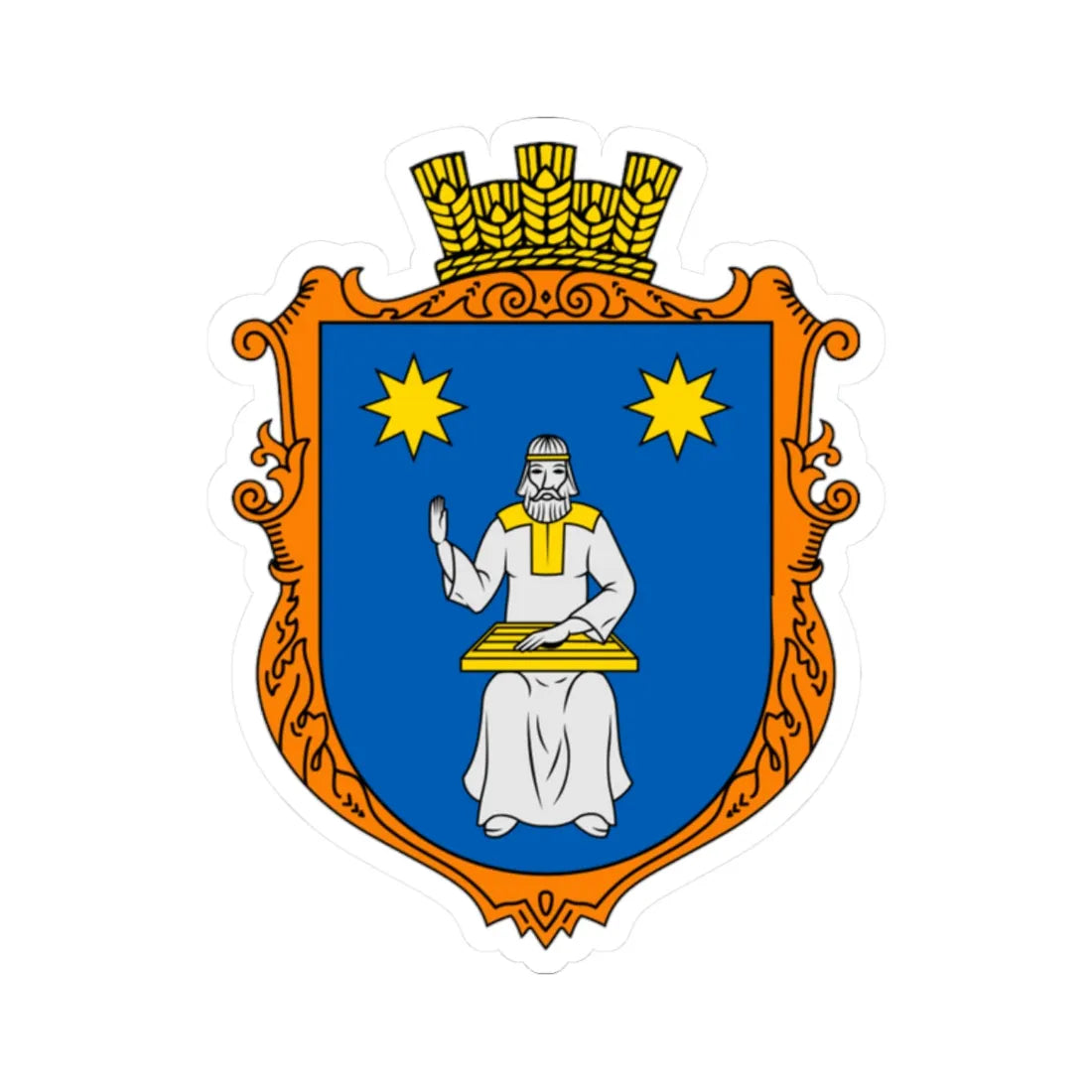 Coat of arms Davydiv (Ukraine) (Coat of Arms) STICKER Vinyl Kiss-Cut Decal 2 Inch White - The Sticker Space