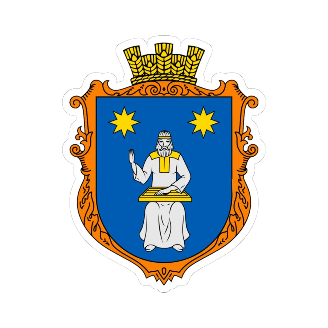 Coat of arms Davydiv (Ukraine) (Coat of Arms) STICKER Vinyl Kiss-Cut Decal 3 Inch White - The Sticker Space