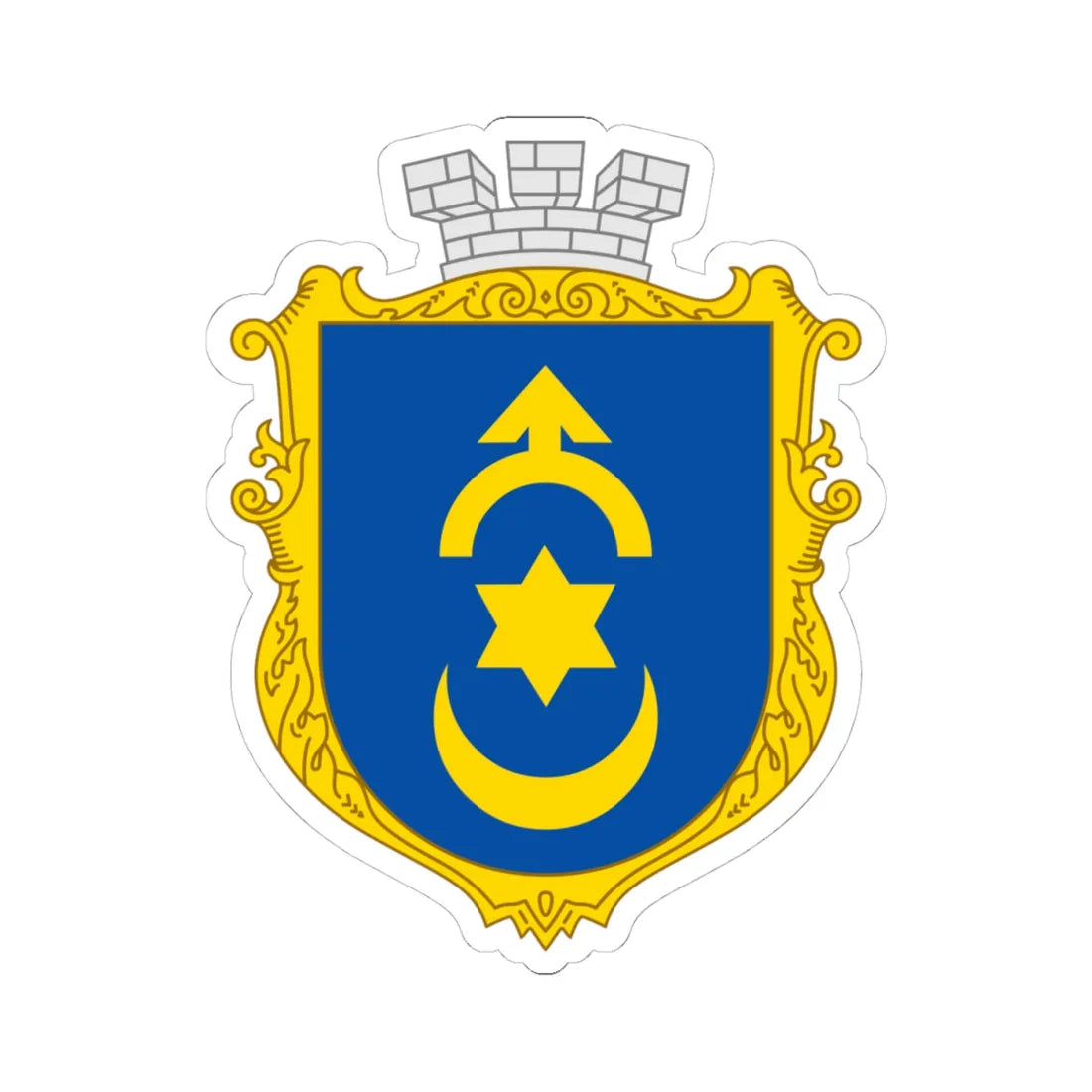Coat of arms Dubno (Ukraine) (Coat of Arms) STICKER Vinyl Kiss-Cut Decal 4 Inch White - The Sticker Space