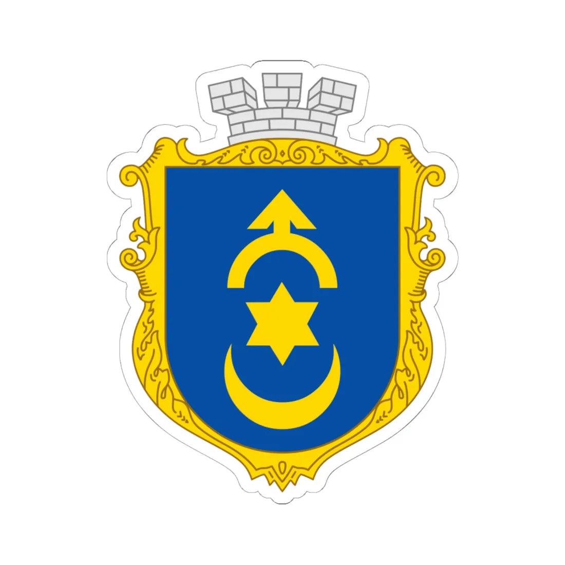 Coat of arms Dubno (Ukraine) (Coat of Arms) STICKER Vinyl Kiss-Cut Decal 6 Inch White - The Sticker Space