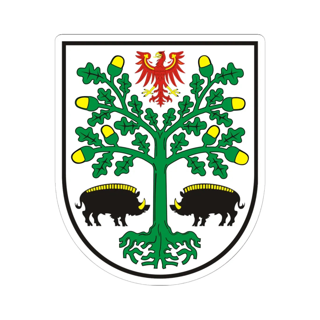Coat of Arms Eberswalde (Germany) (Coat of Arms) STICKER Vinyl Kiss-Cut Decal 6 Inch White - The Sticker Space