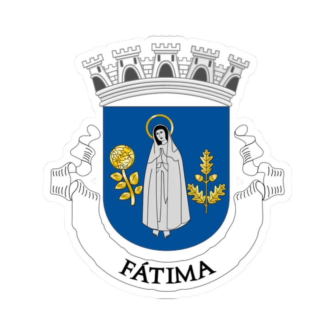 Coat of Arms Fatima (Coat of Arms) STICKER Vinyl Kiss-Cut Decal 2 Inch White - The Sticker Space