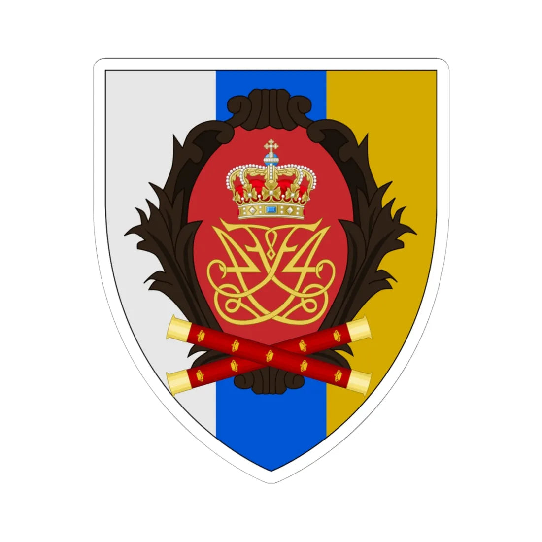Coat of arms for 10th Regiment Denmark (Denmark) (Coat of Arms) STICKER Vinyl Kiss-Cut Decal 6 Inch White - The Sticker Space