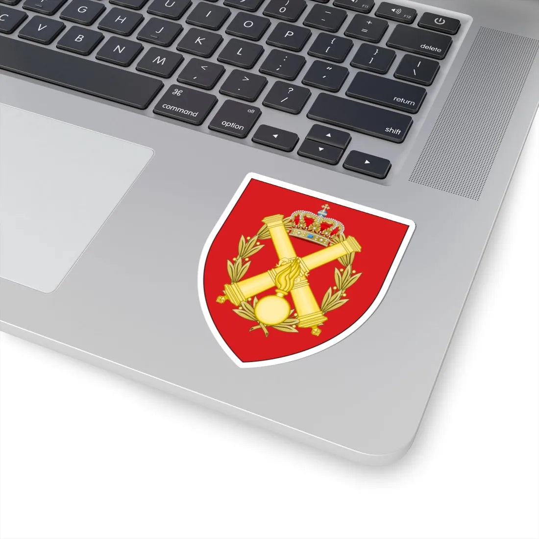 Coat of arms for Army Artillery School Denmark (Denmark) (Coat of Arms) STICKER Vinyl Kiss-Cut Decal - The Sticker Space