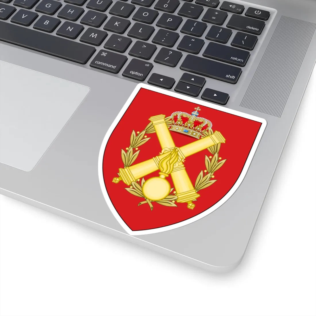 Coat of arms for Army Artillery School Denmark (Denmark) (Coat of Arms) STICKER Vinyl Kiss-Cut Decal - The Sticker Space