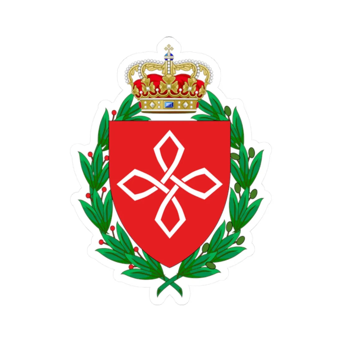 Coat of arms for Centre for Veterans Affairs (Denmark) (Coat of Arms) STICKER Vinyl Kiss-Cut Decal 2 Inch White - The Sticker Space