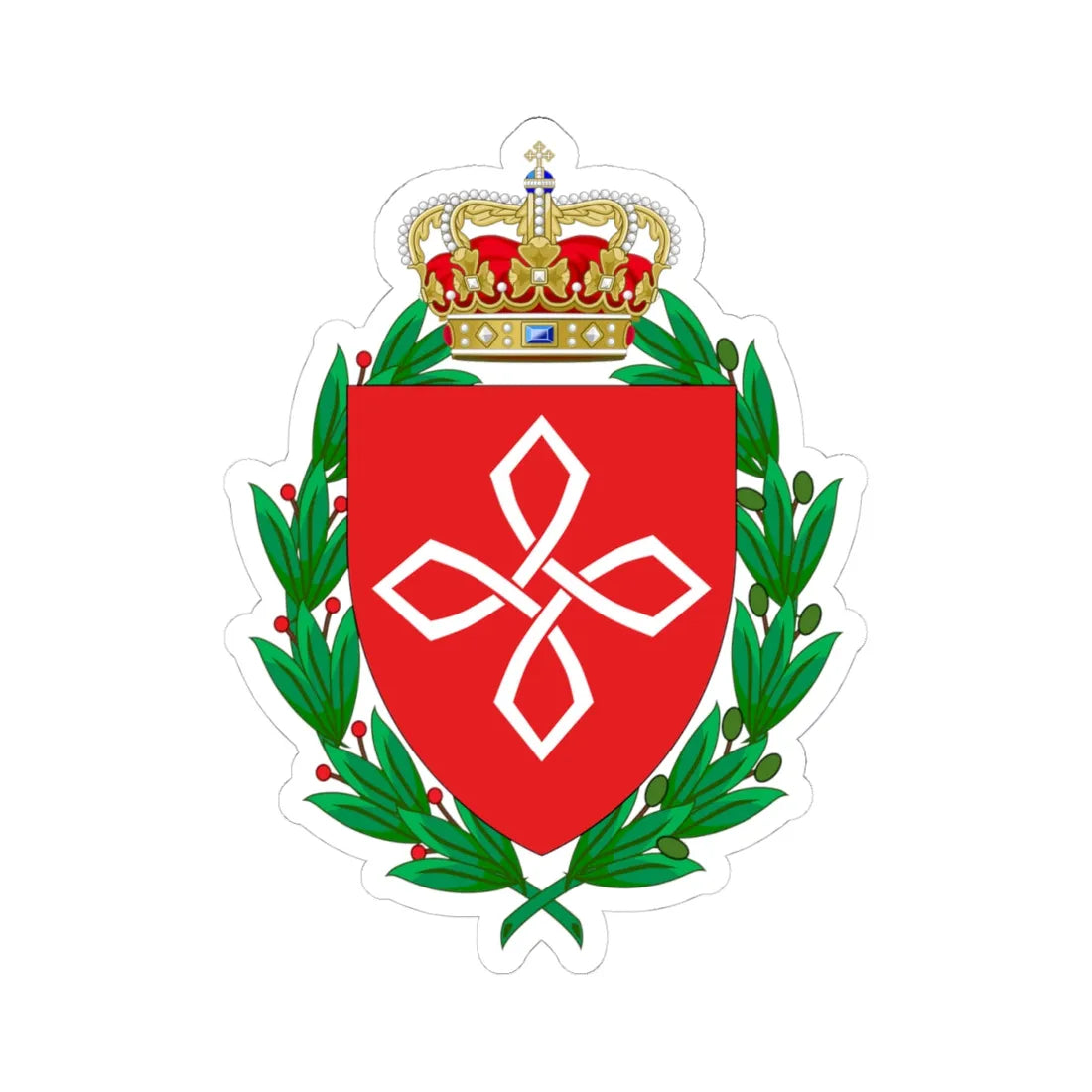 Coat of arms for Centre for Veterans Affairs (Denmark) (Coat of Arms) STICKER Vinyl Kiss-Cut Decal 4 Inch White - The Sticker Space