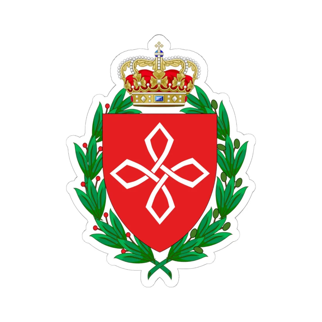 Coat of arms for Centre for Veterans Affairs (Denmark) (Coat of Arms) STICKER Vinyl Kiss-Cut Decal 6 Inch White - The Sticker Space