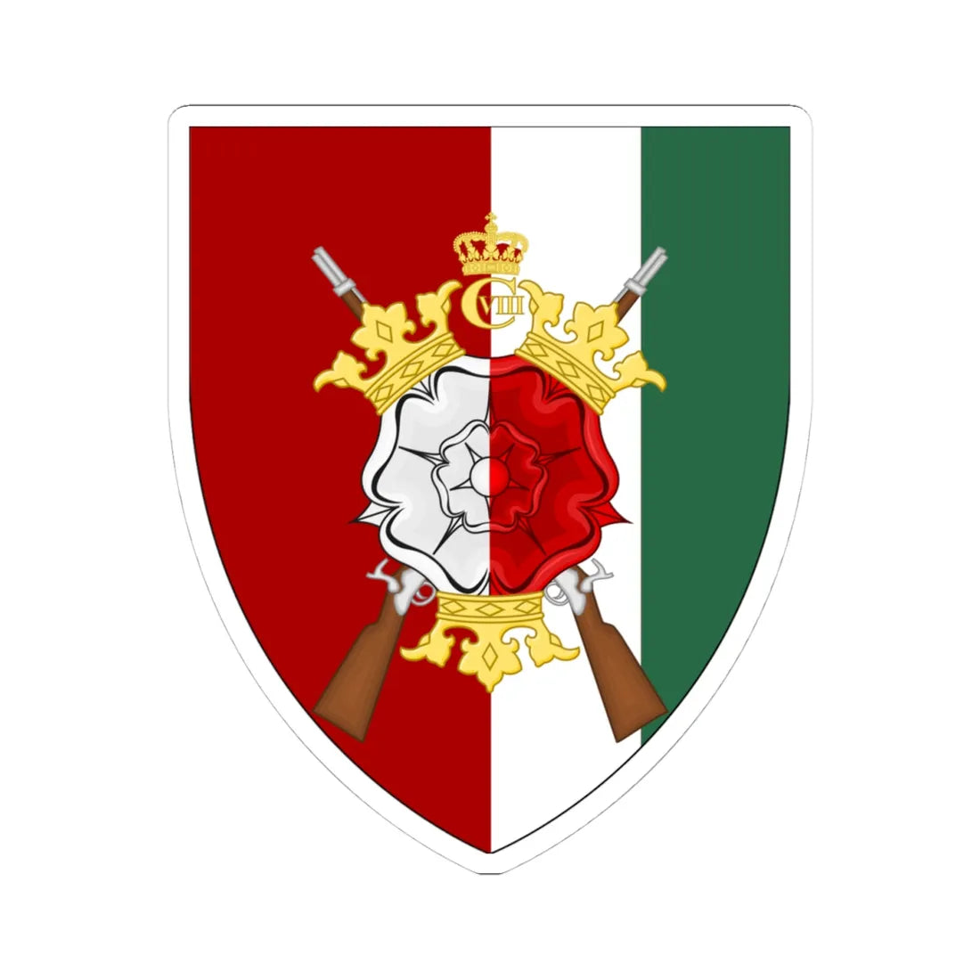 Coat of arms for Funen Rifle Regiment (Denmark) (Coat of Arms) STICKER Vinyl Kiss-Cut Decal 4 Inch White - The Sticker Space