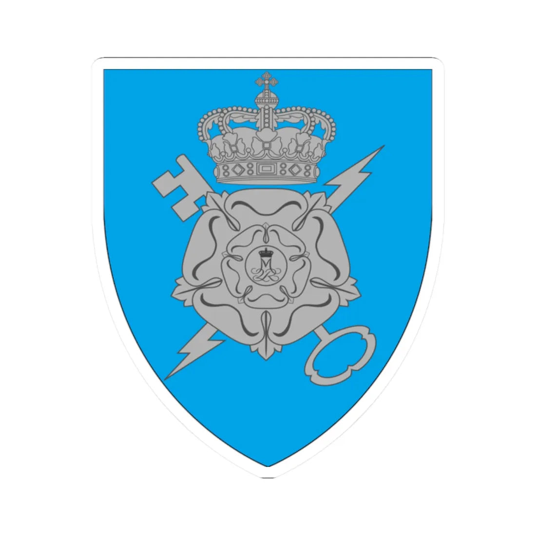 Coat of arms for Intelligence Regiment Denmark (Denmark) (Coat of Arms) STICKER Vinyl Kiss-Cut Decal 2 Inch White - The Sticker Space