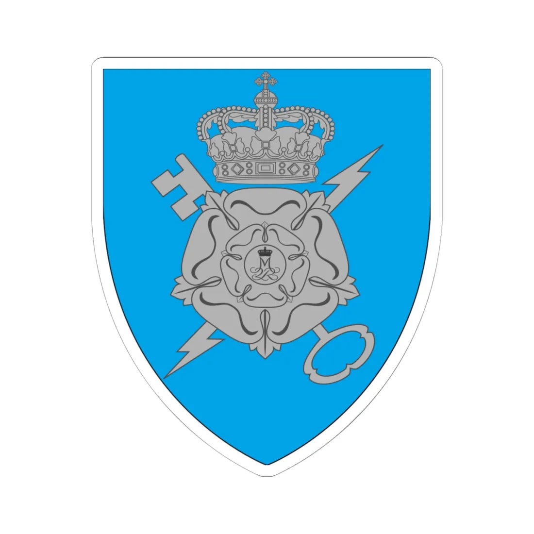 Coat of arms for Intelligence Regiment Denmark (Denmark) (Coat of Arms) STICKER Vinyl Kiss-Cut Decal 6 Inch White - The Sticker Space