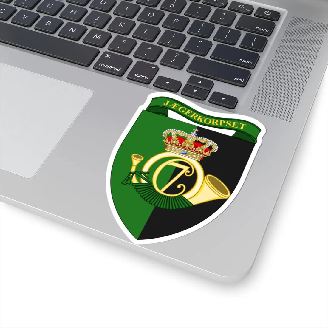 Coat of arms for Jaeger Corps Denmark (Denmark) (Coat of Arms) STICKER Vinyl Kiss-Cut Decal - The Sticker Space