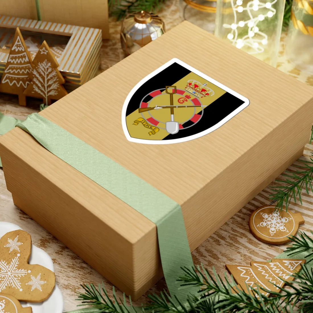 Coat of arms for the Jutlandic Engineer Regiment (Denmark) (Coat of Arms) STICKER Vinyl Kiss-Cut Decal - The Sticker Space