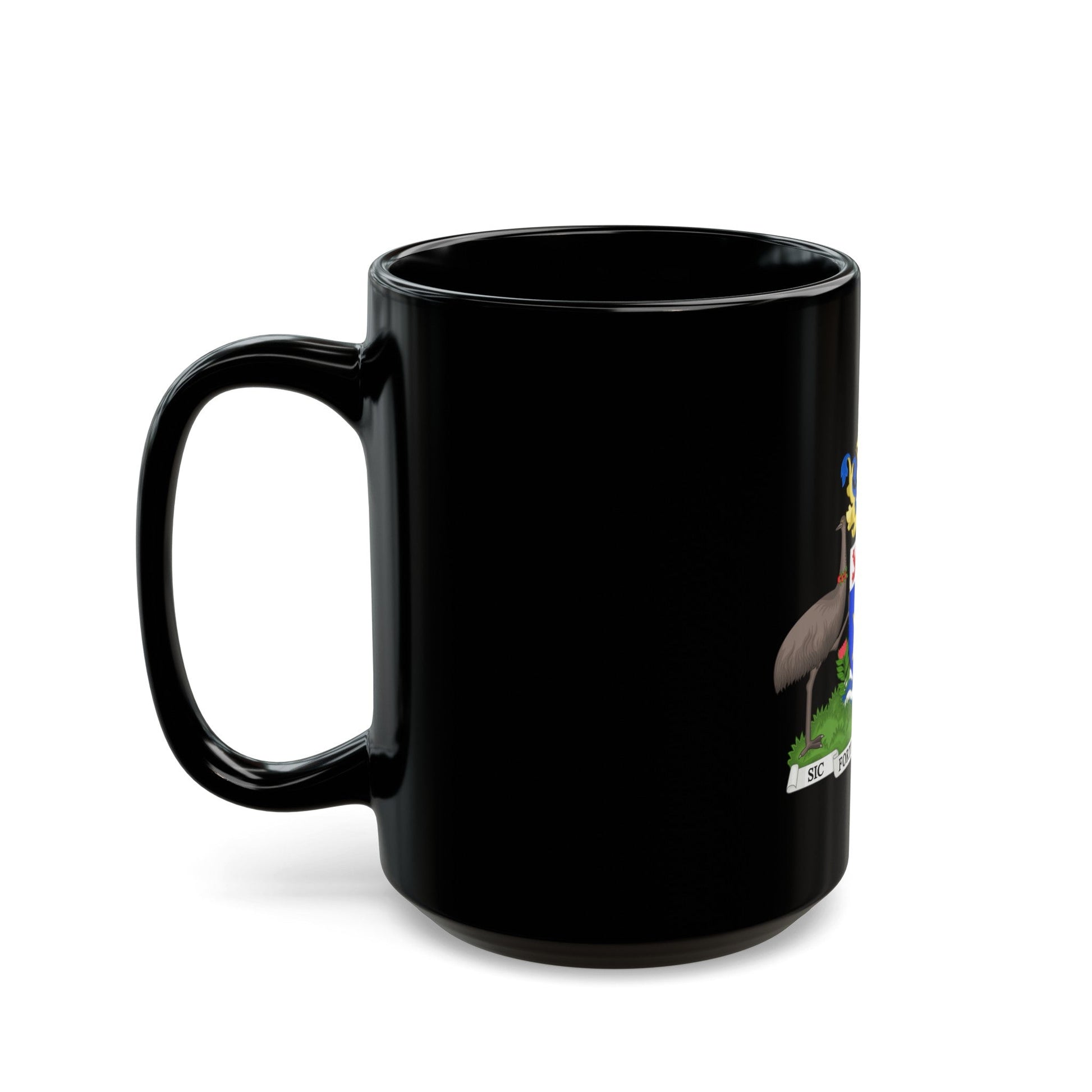 Coat of Arms Hobart Australia - Black Coffee Mug-The Sticker Space