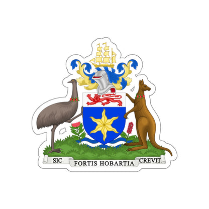 Coat of Arms Hobart Australia STICKER Vinyl Die-Cut Decal-White-The Sticker Space