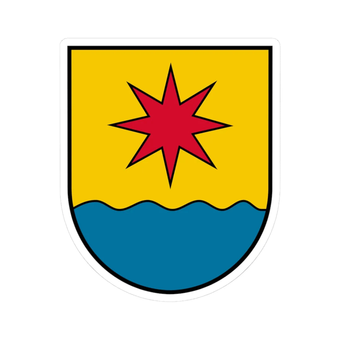 Coat of arms Hochburg-Ach (Austria) (Coat of Arms) STICKER Vinyl Kiss-Cut Decal 3 Inch White - The Sticker Space