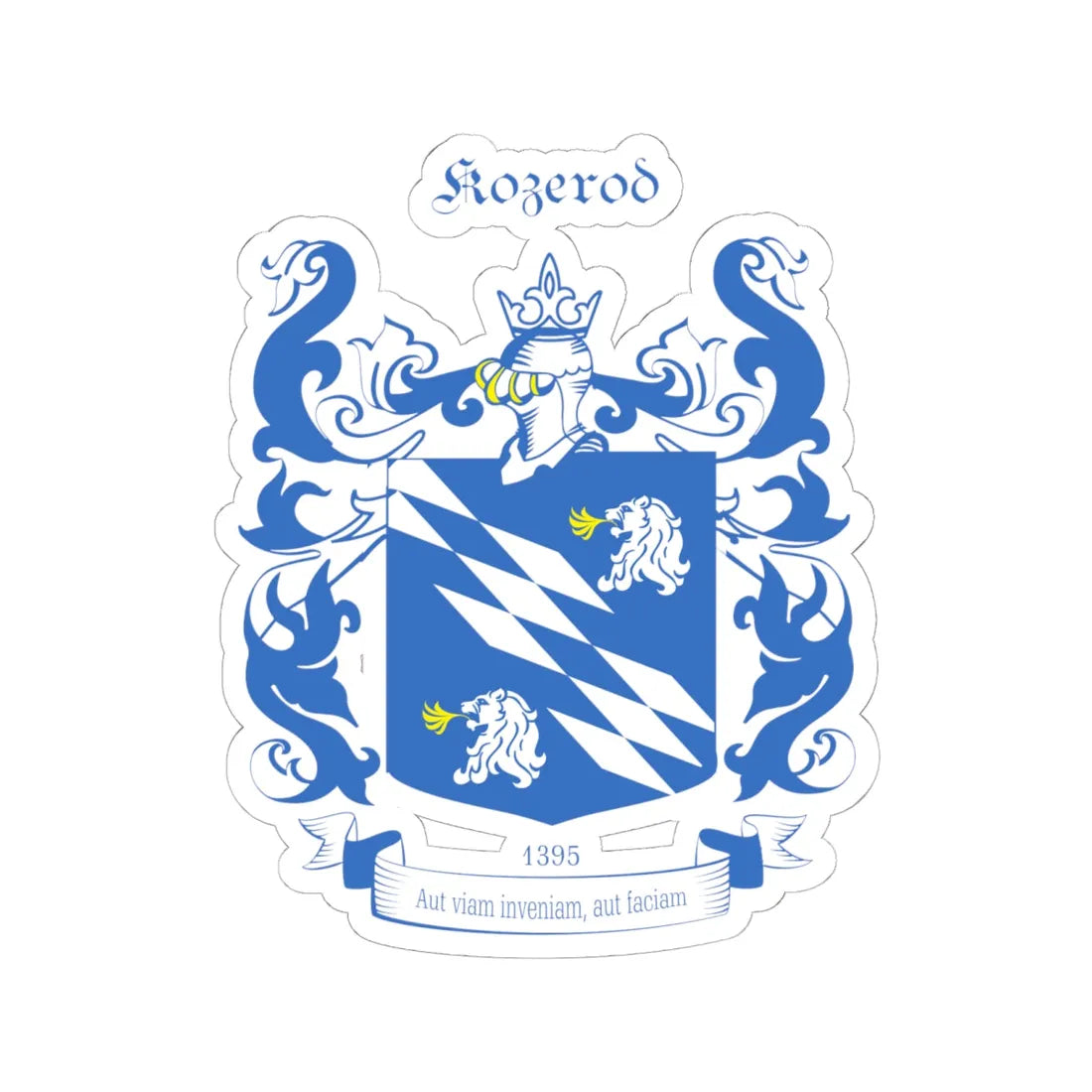 Coat of Arms Kozerod (Ukraine) (Coat of Arms) STICKER Vinyl Kiss-Cut Decal 6 Inch White - The Sticker Space