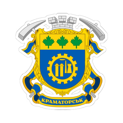 Coat of arms Kramatorsk (Ukraine) (Coat of Arms) STICKER Vinyl Kiss-Cut Decal 6 Inch White - The Sticker Space