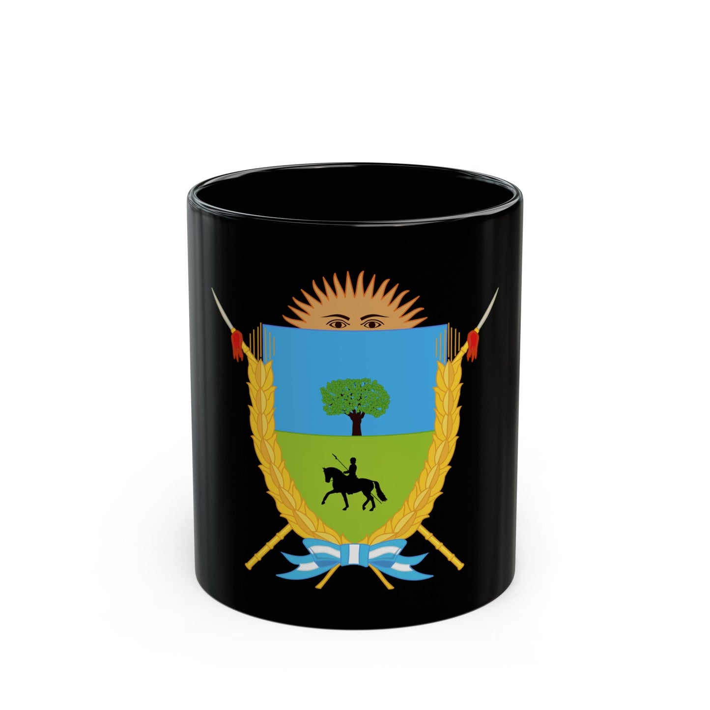 Coat of Arms La Pampa Argentina - Black Coffee Mug-11oz-The Sticker Space