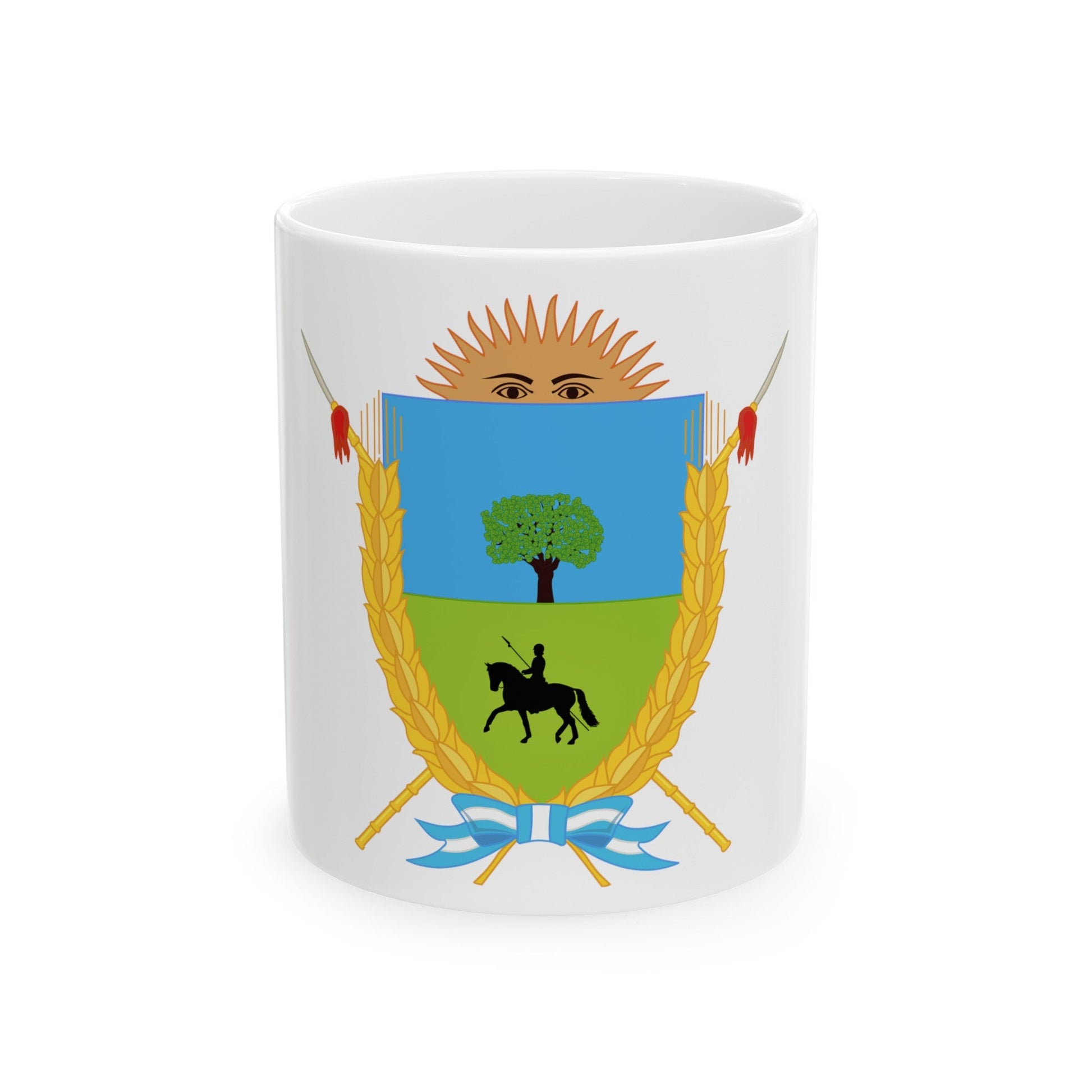 Coat of Arms La Pampa Argentina - White Coffee Mug-11oz-The Sticker Space