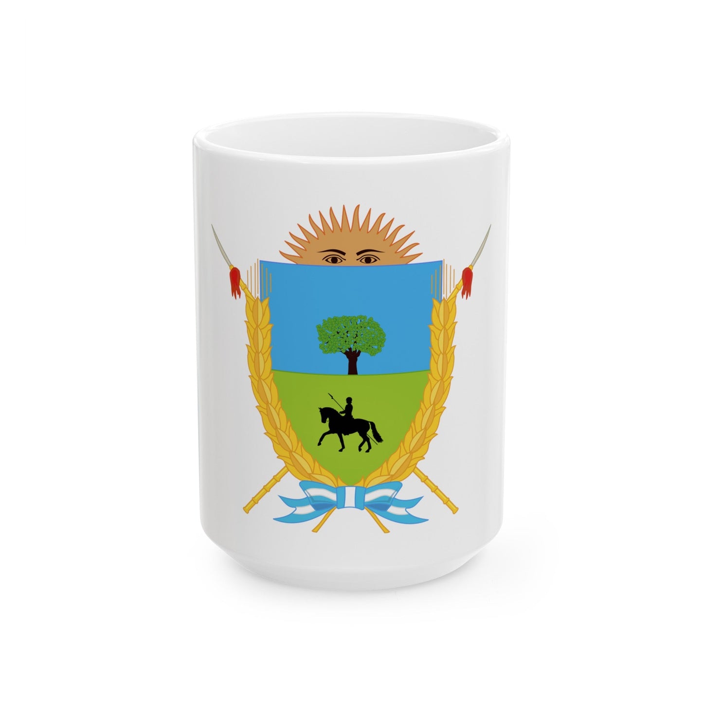 Coat of Arms La Pampa Argentina - White Coffee Mug-15oz-The Sticker Space