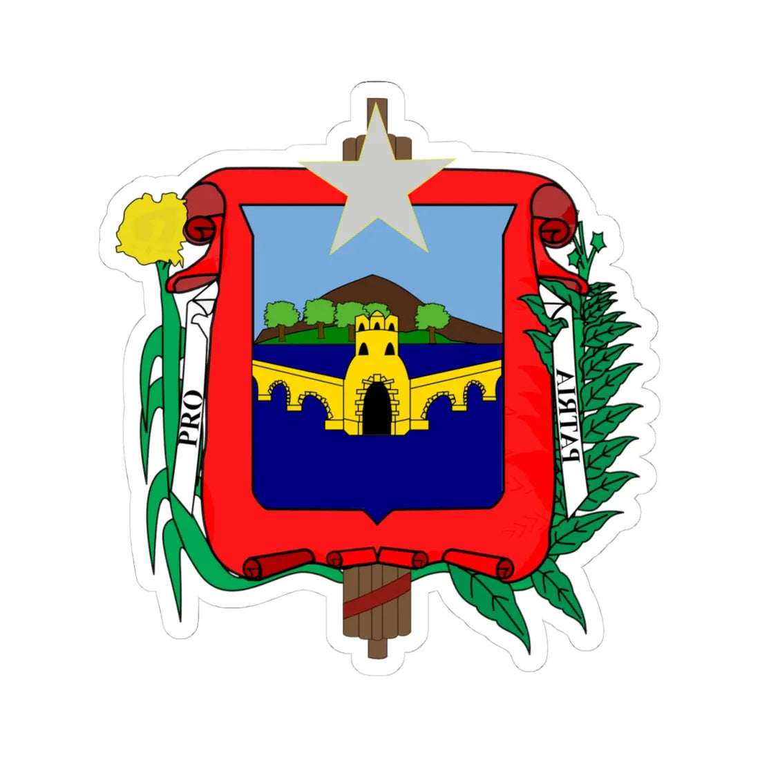 Coat of Arms Matanzas (Cuba) (Coat of Arms) STICKER Vinyl Kiss-Cut Decal 4 Inch White - The Sticker Space