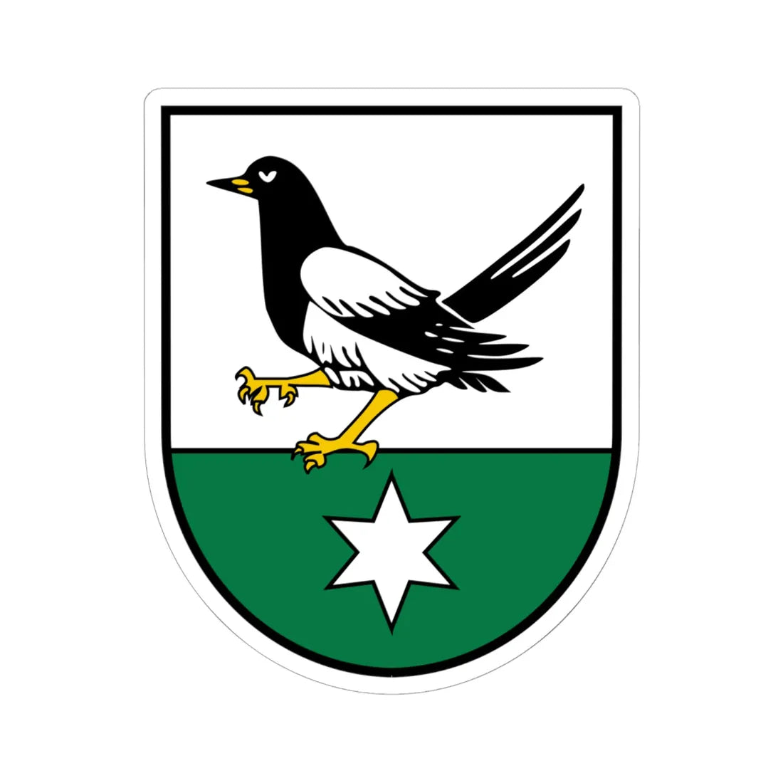 Coat of arms Meggenhofen (Austria) (Coat of Arms) STICKER Vinyl Kiss-Cut Decal 6 Inch White - The Sticker Space