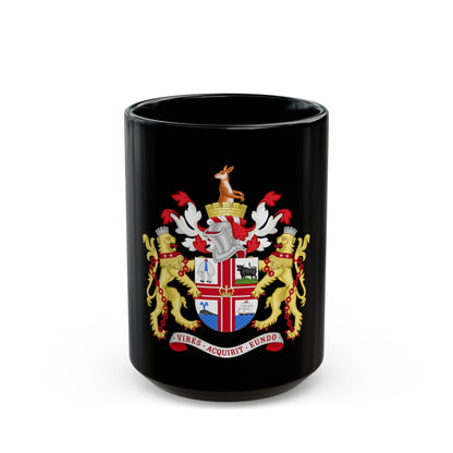 Coat of Arms Melbourne Australia - Black Coffee Mug-15oz-The Sticker Space